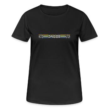Jacob als Geburtstag - Frauen T-Shirt atmungsaktiv - Schwarz - Vorne - AI Model Female 172 light (172cm)