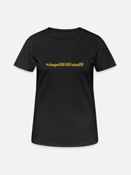 #chaqueENFANTestenOR - French lettering - Women's Breathable T-Shirt - black