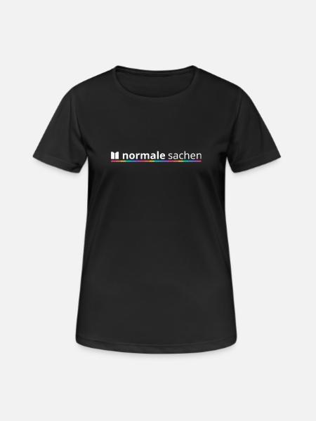 Normal Sachen Logo Regenbogen - Frauen T-Shirt atmungsaktiv - Schwarz