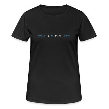 The grind never stops, dark - Women's Breathable T-Shirt - black - Front - AI Model Female 172 light (172cm)