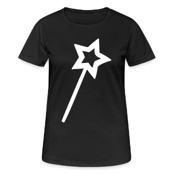 Zauberstab - Frauen T-Shirt atmungsaktiv - Schwarz - Vorne - AI Model Female 172 light (172cm)