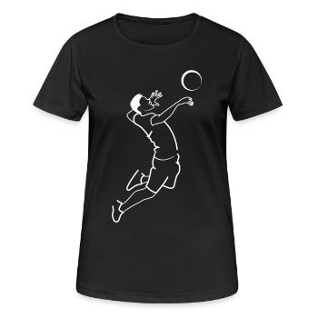 Volleyball Schmetterball Symbol Beachvolleyball - Frauen T-Shirt atmungsaktiv - Schwarz - Vorne - AI Model Female 172 light (172cm)