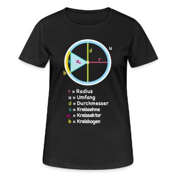 Kreis Radius Diagramm Kunst - Frauen T-Shirt atmungsaktiv - Schwarz - Vorne - AI Model Female 172 light (172cm)