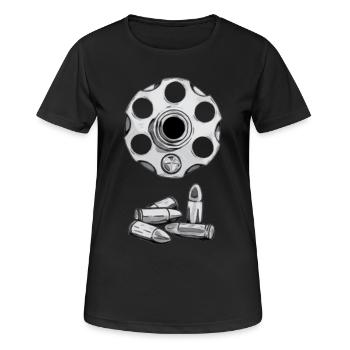 Bullet Turret Pattern - Women's Breathable T-Shirt - black - Front - AI Model Female 172 light (172cm)
