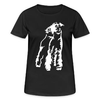 Foxterrier "Black Edition" - Frauen T-Shirt atmungsaktiv - Schwarz - Vorne - AI Model Female 172 light (172cm)