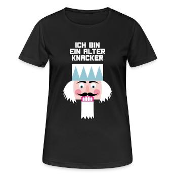 Nussknacker alter Knacker Opa Weihnachten Quote - Frauen T-Shirt atmungsaktiv - Schwarz - Vorne - AI Model Female 172 light (172cm)