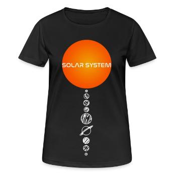Le soleil et les planètes - T-shirt respirant Femme - noir - Devant - AI Model Female 172 light (172cm)