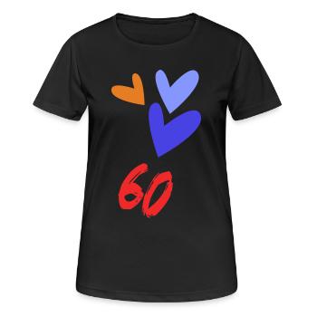ANNIVERSARY. HAPPY BIRTHDAY. HAPPY BIRTHDAY. - Women's Breathable T-Shirt - black - Front - AI Model Female 172 light (172cm)