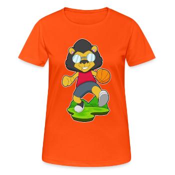 Löwe Basketballspieler Basketball - Frauen T-Shirt atmungsaktiv - Neonorange - Vorne - AI Model Female 172 dark (172cm)