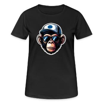 Casquette de lunettes de singe - T-shirt respirant Femme - noir - Devant - AI Model Female 172 light (172cm)