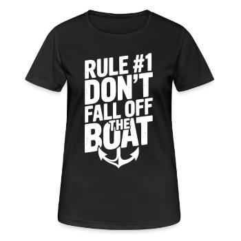 Regel #1: Fallen Sie nicht vom Boot - Frauen T-Shirt atmungsaktiv - Schwarz - Vorne - AI Model Female 172 light (172cm)