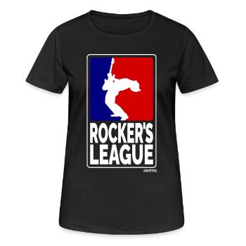 Rockers League, weiß - Frauen T-Shirt atmungsaktiv - Schwarz - Vorne - AI Model Female 172 light (172cm)