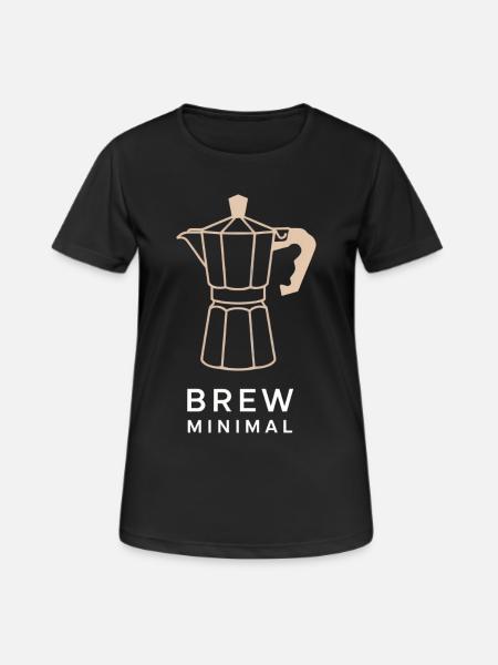 Kaffee Minimal - Frauen T-Shirt atmungsaktiv - Schwarz