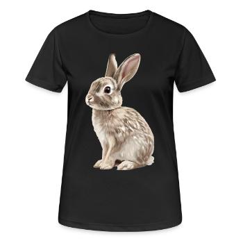 Hasen Hase - Frauen T-Shirt atmungsaktiv - Schwarz - Vorne - AI Model Female 172 light (172cm)