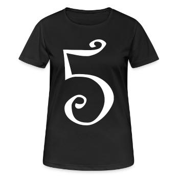5. JUBILÄUM. 5 JAHRE. 5. JUBILÄUM - Frauen T-Shirt atmungsaktiv - Schwarz - Vorne - AI Model Female 172 light (172cm)
