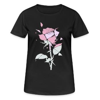 Pastel Rose Fragments - T-shirt respirant Femme - noir - Devant - AI Model Female 172 light (172cm)