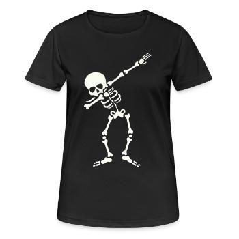Dab Squelette - T-shirt respirant Femme - noir - Devant - AI Model Female 172 light (172cm)