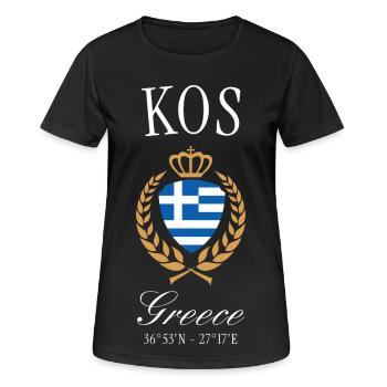 Couronne des armoiries de Kos Grèce – Souvenir de voyage - T-shirt respirant Femme - noir - Devant - AI Model Female 172 light (172cm)