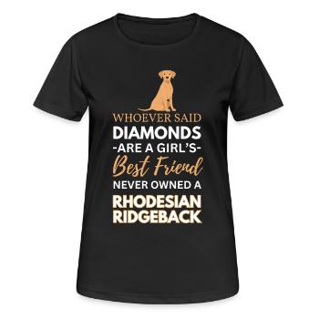 Rhodesian Ridgeback Best Friend Dog - Women's Breathable T-Shirt - black - Front - AI Model Female 172 light (172cm)