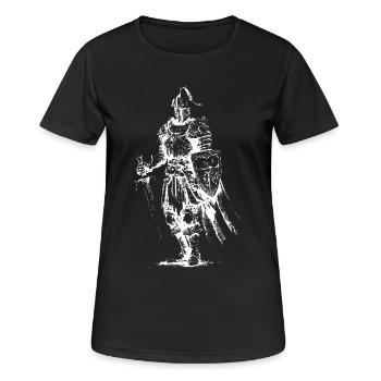 Skelettritter-Rüstung - Frauen T-Shirt atmungsaktiv - Schwarz - Vorne - AI Model Female 172 light (172cm)