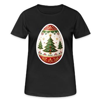 Weihnachts-Oster-Ei . 1 - Frauen T-Shirt atmungsaktiv - Schwarz - Vorne - AI Model Female 172 light (172cm)