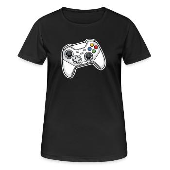 Retro controller illustration - Women's Breathable T-Shirt - black - Front - AI Model Female 172 light (172cm)