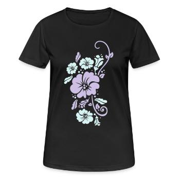 floral - T-shirt respirant Femme - noir - Devant - AI Model Female 172 light (172cm)