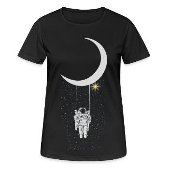 Astronaut - Frauen T-Shirt atmungsaktiv - Schwarz - Vorne - AI Model Female 172 light (172cm)