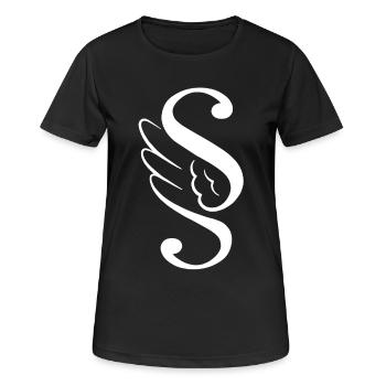 Paragraphe Paragraphe Ailes d’ailes - T-shirt respirant Femme - noir - Devant - AI Model Female 172 light (172cm)