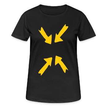 fokus gelb - Frauen T-Shirt atmungsaktiv - Schwarz - Vorne - AI Model Female 172 light (172cm)