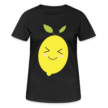 Citron, Citron vert, Citron vert, Fruits, Fruits, Végétalien - T-shirt respirant Femme - noir - Devant - AI Model Female 172 light (172cm)