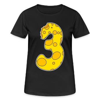Zahl 3 - Drei - Dritter - Frauen T-Shirt atmungsaktiv - Schwarz - Vorne - AI Model Female 172 light (172cm)