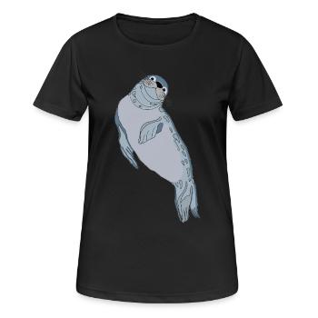 Seal seal - Women's Breathable T-Shirt - black - Front - AI Model Female 172 light (172cm)