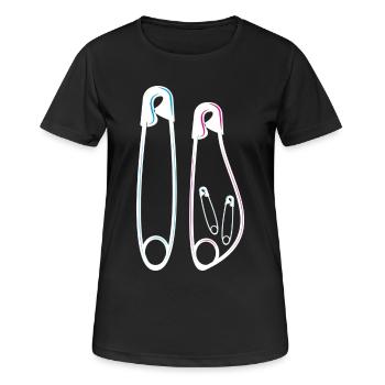 Ankündigung Babybauch Schwangerschaft  Zwillinge  - Frauen T-Shirt atmungsaktiv - Schwarz - Vorne - AI Model Female 172 light (172cm)