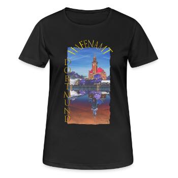 Historisches Dortmunder Hafenamt - Frauen T-Shirt atmungsaktiv - Schwarz - Vorne - AI Model Female 172 light (172cm)