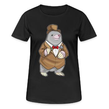 Taupe Marié Alliance Bague Mariage - T-shirt respirant Femme - noir - Devant - AI Model Female 172 light (172cm)