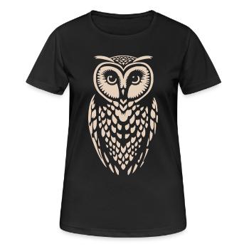 Portrait de hibou en filigrane - T-shirt respirant Femme - noir - Devant - AI Model Female 172 light (172cm)