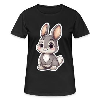 Lièvre - T-shirt respirant Femme - noir - Devant - AI Model Female 172 light (172cm)