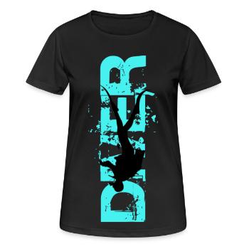 Diver - Frauen T-Shirt atmungsaktiv - Schwarz - Vorne - AI Model Female 172 light (172cm)