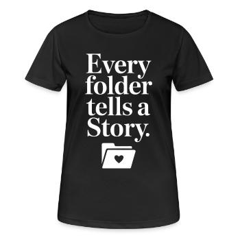 Folder Tales: Monochrome - Women's Breathable T-Shirt - black - Front - AI Model Female 172 light (172cm)