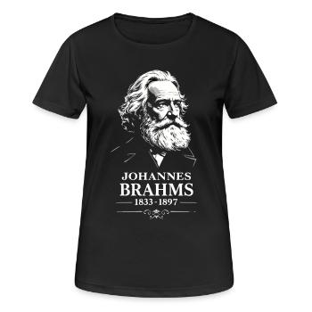 Johannes Brahms Komponist Dirigent Pianist - Frauen T-Shirt atmungsaktiv - Schwarz - Vorne - AI Model Female 172 light (172cm)