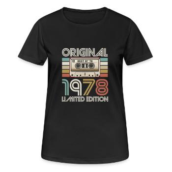 Original-Kassetten-Limited von 1978 - Frauen T-Shirt atmungsaktiv - Schwarz - Vorne - AI Model Female 172 light (172cm)