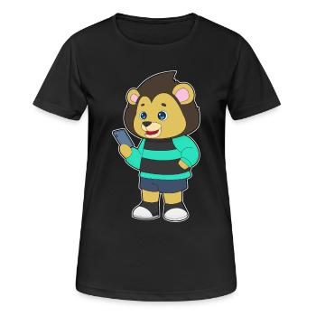 Löwe Smartphone - Frauen T-Shirt atmungsaktiv - Schwarz - Vorne - AI Model Female 172 light (172cm)
