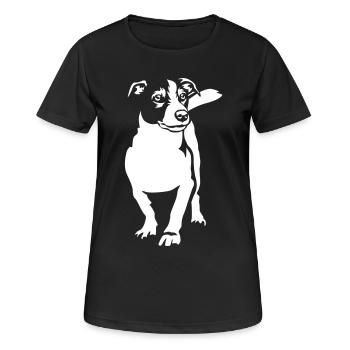 Jack Russell Terrier "Black Edition" - Women's Breathable T-Shirt - black - Front - AI Model Female 172 light (172cm)