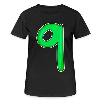 Zahl 9 - Neun - 9 Motiv - Frauen T-Shirt atmungsaktiv - Schwarz - Vorne - AI Model Female 172 light (172cm)