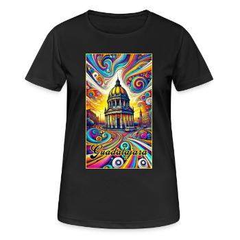 Guadalajara Mexico cathedral design - Women's Breathable T-Shirt - black - Front - AI Model Female 172 light (172cm)