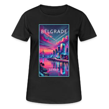 Conception de la ville de Belgrade en Serbie - T-shirt respirant Femme - noir - Devant - AI Model Female 172 light (172cm)