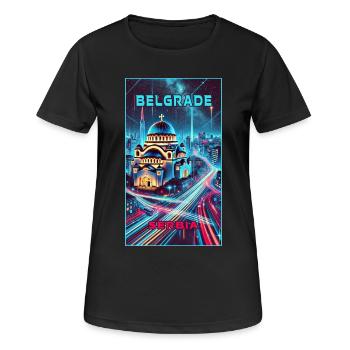 Belgrade Serbie Skyline Design - T-shirt respirant Femme - noir - Devant - AI Model Female 172 light (172cm)