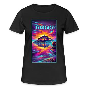 Motif souvenir de Belgrade, Serbie - T-shirt respirant Femme - noir - Devant - AI Model Female 172 light (172cm)