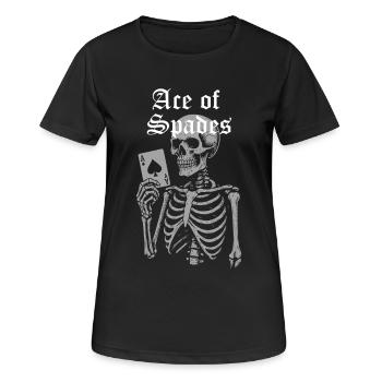 Illustration du squelette de l'As de pique - T-shirt respirant Femme - noir - Devant - AI Model Female 172 light (172cm)